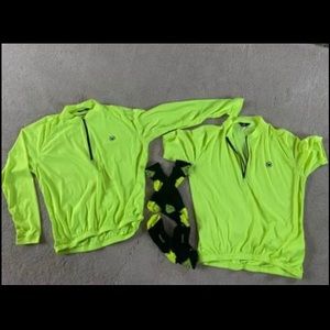 Canari XL Optic Nova Cycling Long & Short jerseys & DeFeet LG cycling socks.